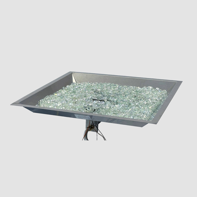 Outdoor GreatRoom Crystal Fire Plus Square Gas Burner