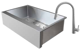 AMD 32-inch Farmhouse Sink with Pull-Down Faucet