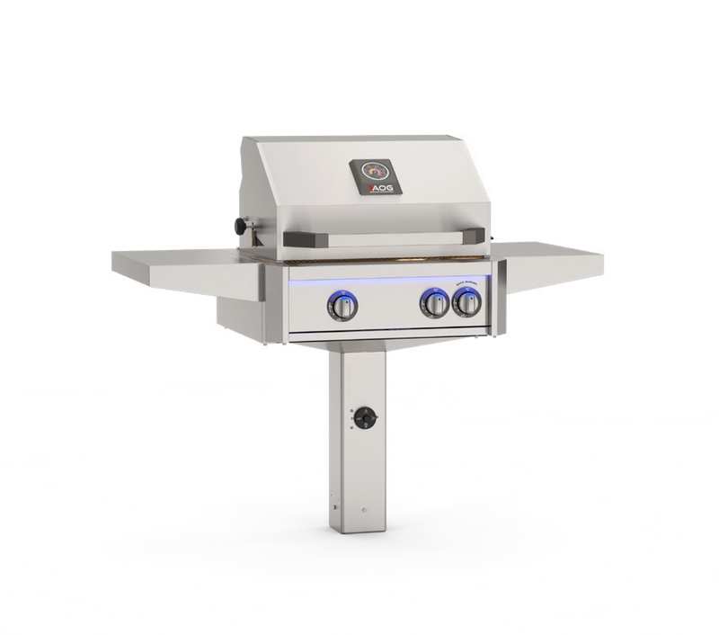 Accessible In-Ground Post base shown with L Series grill