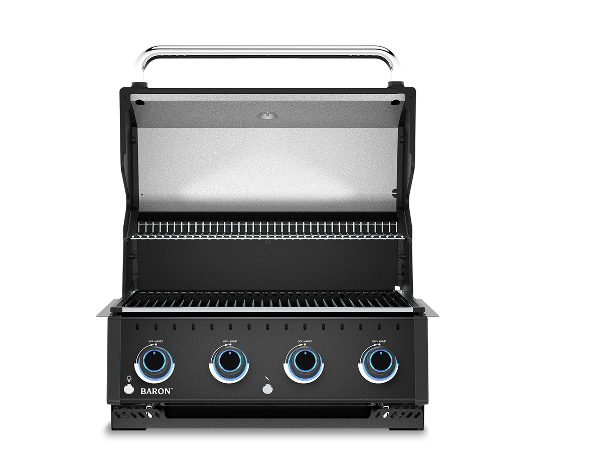 Broil King Baron 420 Shadow Built-In Grill — 28 Inch — open cooking area