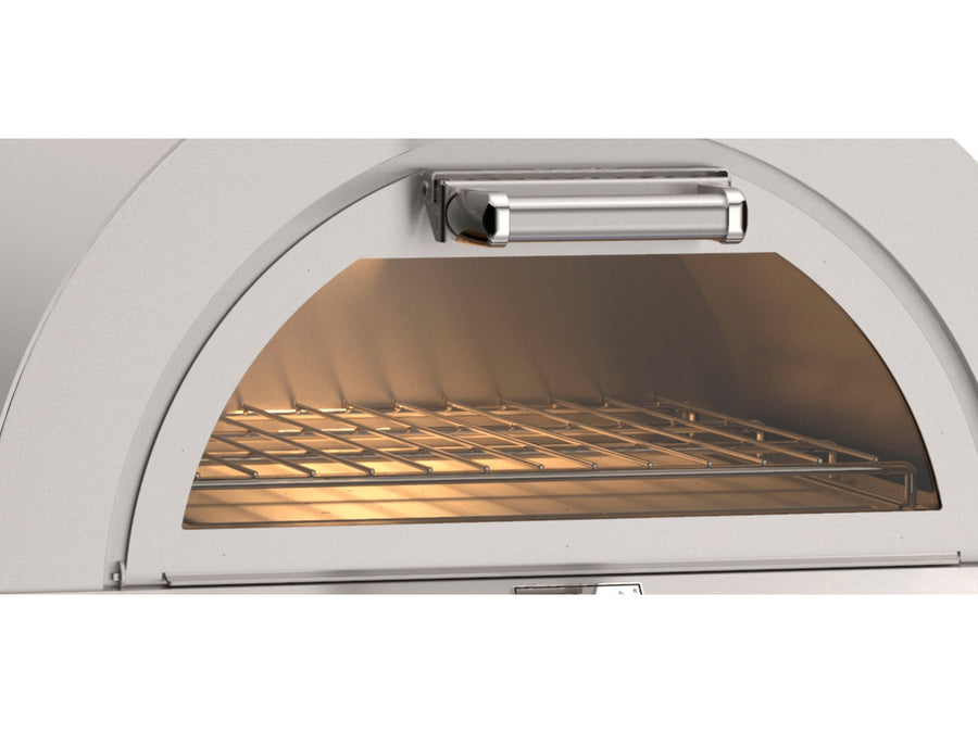 Echelon 30″ Built-In Gas Pizza Oven: Cordierite stone and baking rack