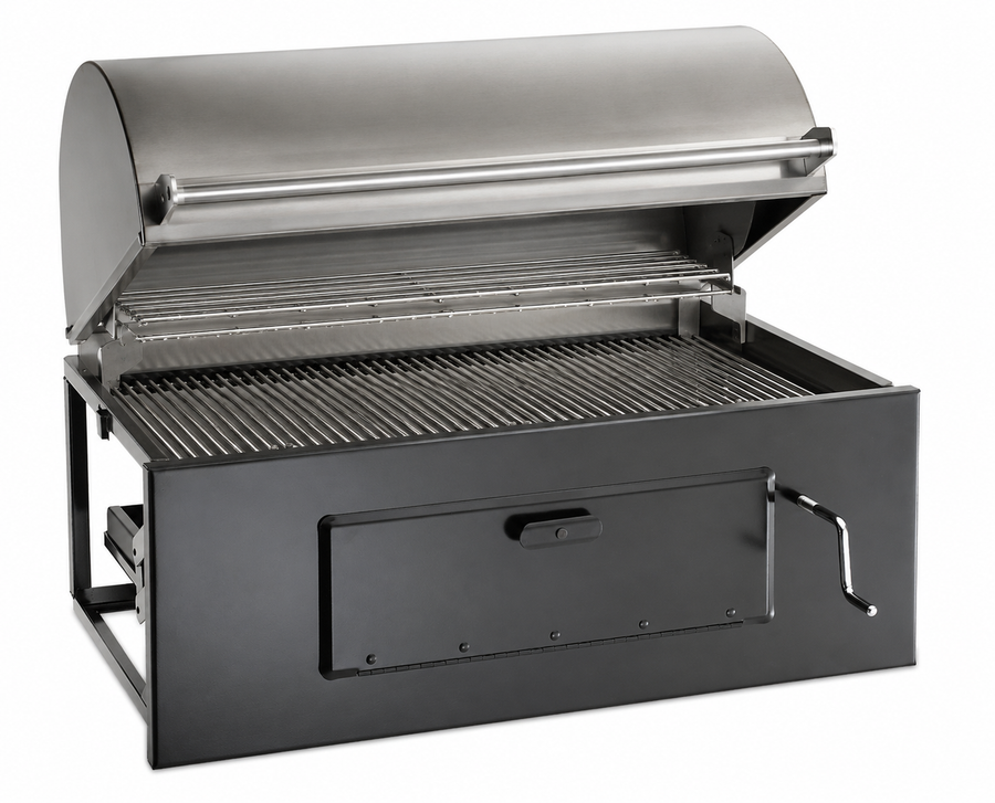 Lift-A-Fire 24″ Built-In Charcoal Grill: Optional oven hood