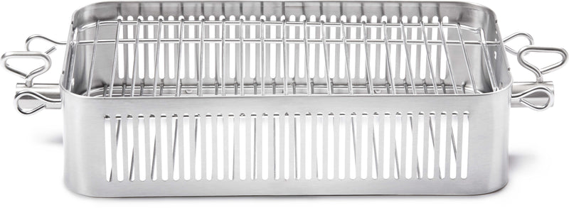 Adjustable Stainless Steel Rotisserie Basket — view 1