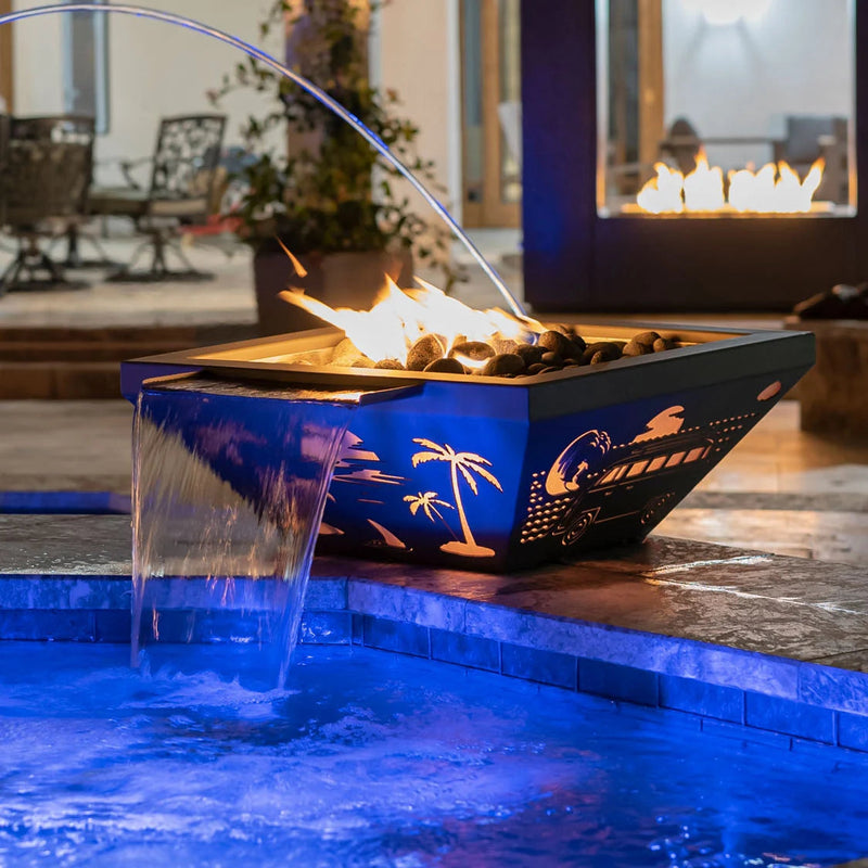 Lighthouse Series Fire & Water Bowl 4 Way Spill With LED