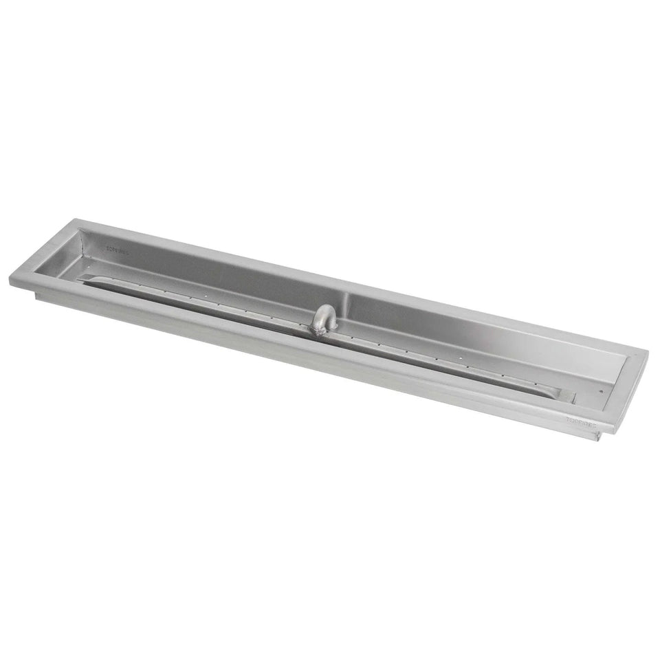 The Outdoor Plus Rectangular Raised Lip Drop-In Pan & Stainless Steel Linear Burner