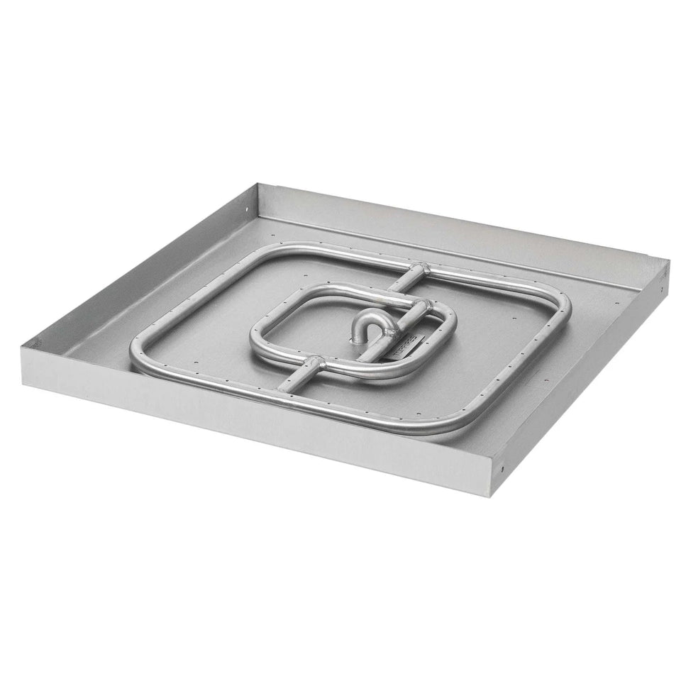 The Outdoor Plus Square Lipless Drop-In Pan & Square Stainless Steel Burner
