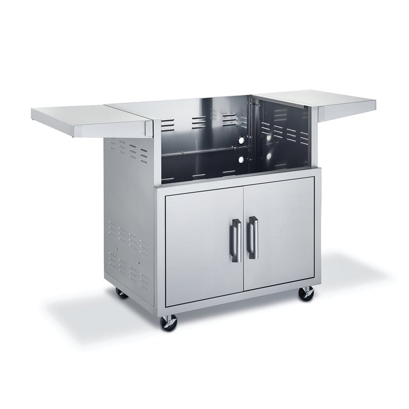 Broilmaster Stainless Steel Cart, 34-in., with 2 doors and 2 fold-down side shelves — BSACT34