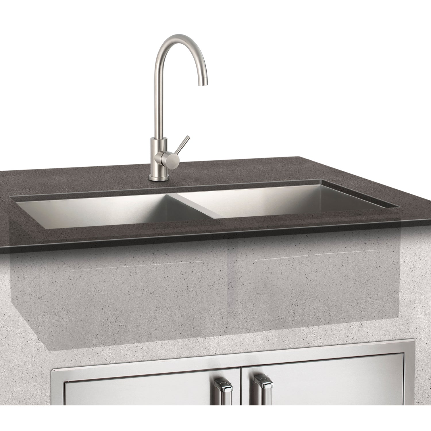 Double Sink and Mixer Faucet — product view