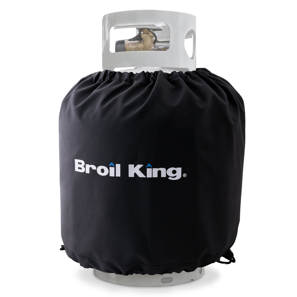 Black propane-tank cover fitted over a separate cylinder