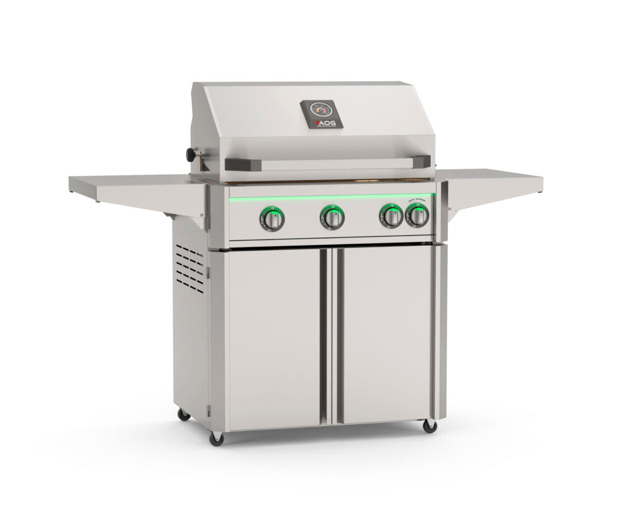 AOG 30″ L Series Portable Grill with Lights — grill head and cart included
