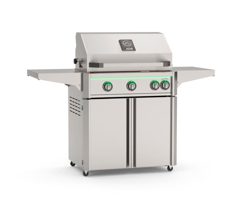 AOG 30″ L Series Portable Grill with Lights — grill head and cart included