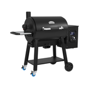Caster kit shown installed on a separate pellet grill