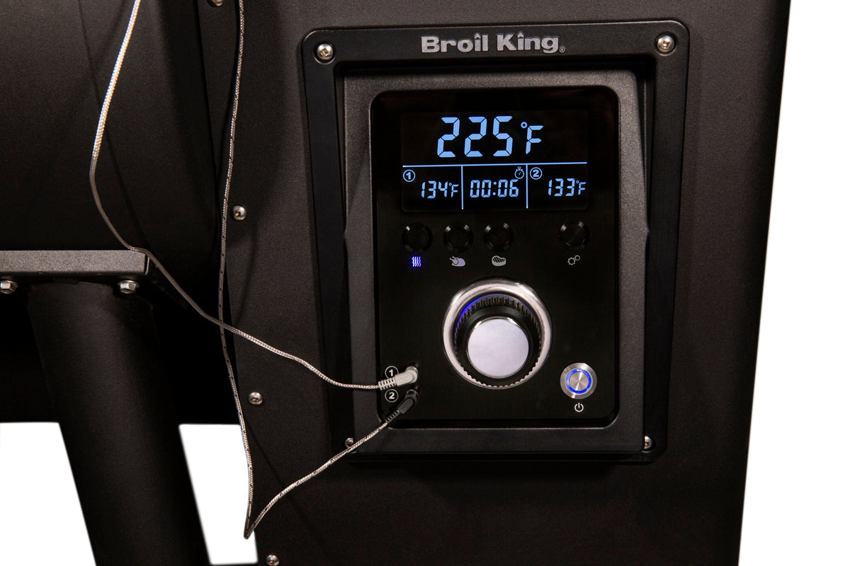 Meat probe cables connected to a separate pellet-grill controller
