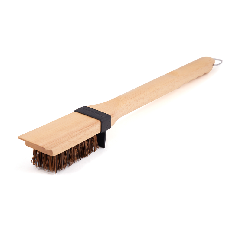 Wood-handled Palmyra grill brush