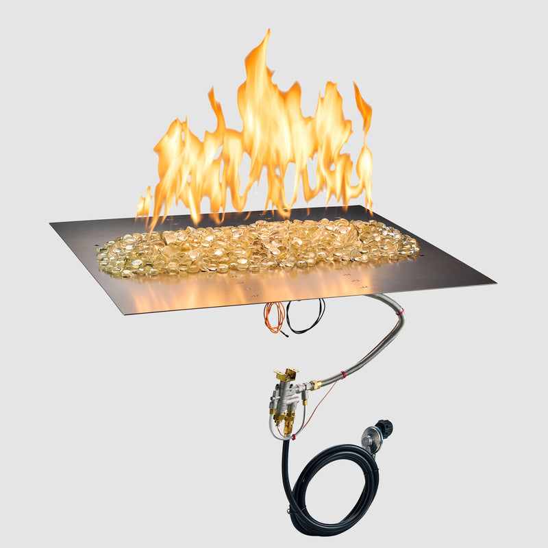 Outdoor GreatRoom Crystal Fire Plus Linear Gas Burner Insert and Plate Kit