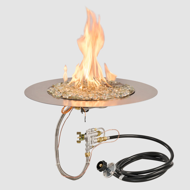 Outdoor GreatRoom Crystal Fire Plus Round Gas Burner Insert and Plate Kit