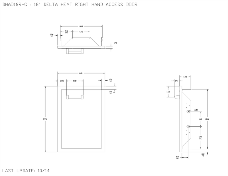 16" Delta Heat Single Access Door (Right)