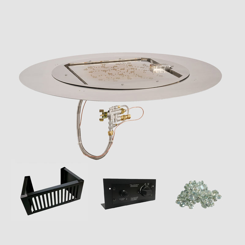 Outdoor GreatRoom Do-It-Yourself Crystal Fire Plus Round Gas Burner Kit - Block/Paver Application
