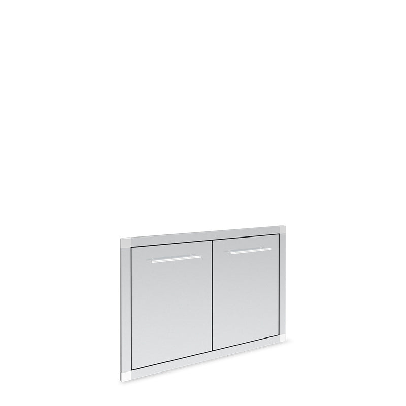 Two stainless steel access doors in one frame