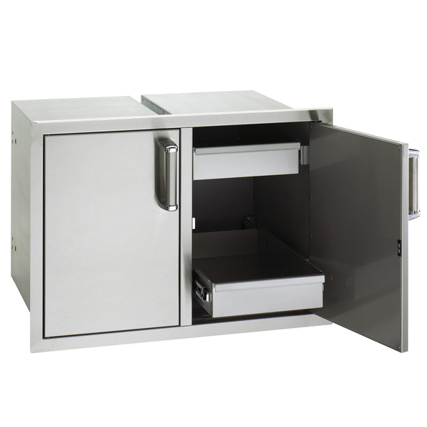 Flush Double Doors with Dual Drawers