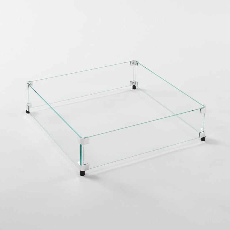 Outdoor GreatRoom Square Glass Wind Guard