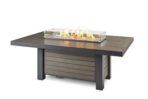 Brooks Linear Dining Height Taupe Fire Pit Table