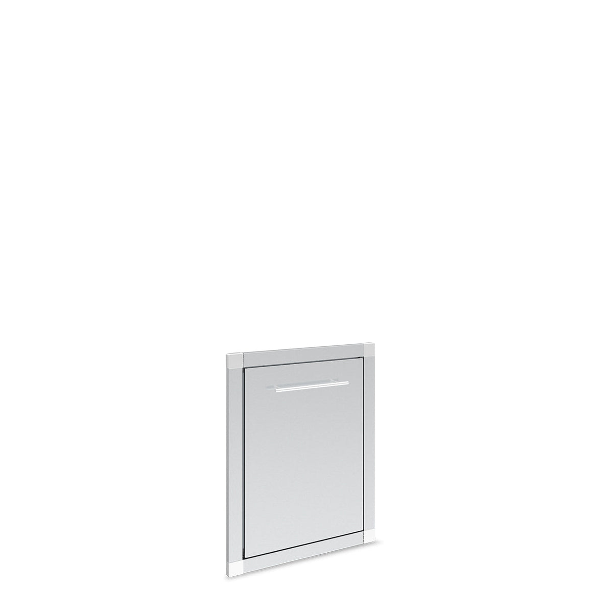 Single stainless steel door in an access frame