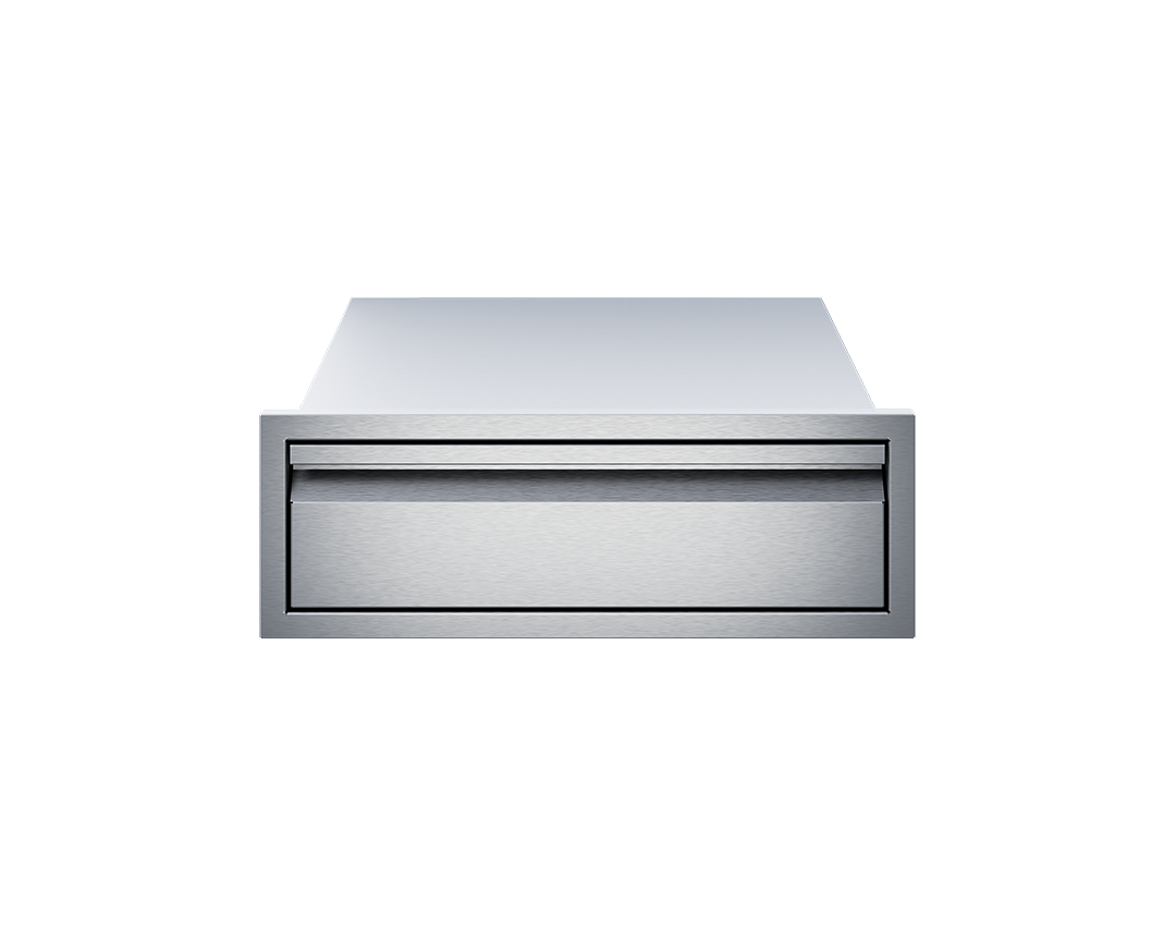 Twin Eagles TESD24GP-B griddle plate storage drawer closed front