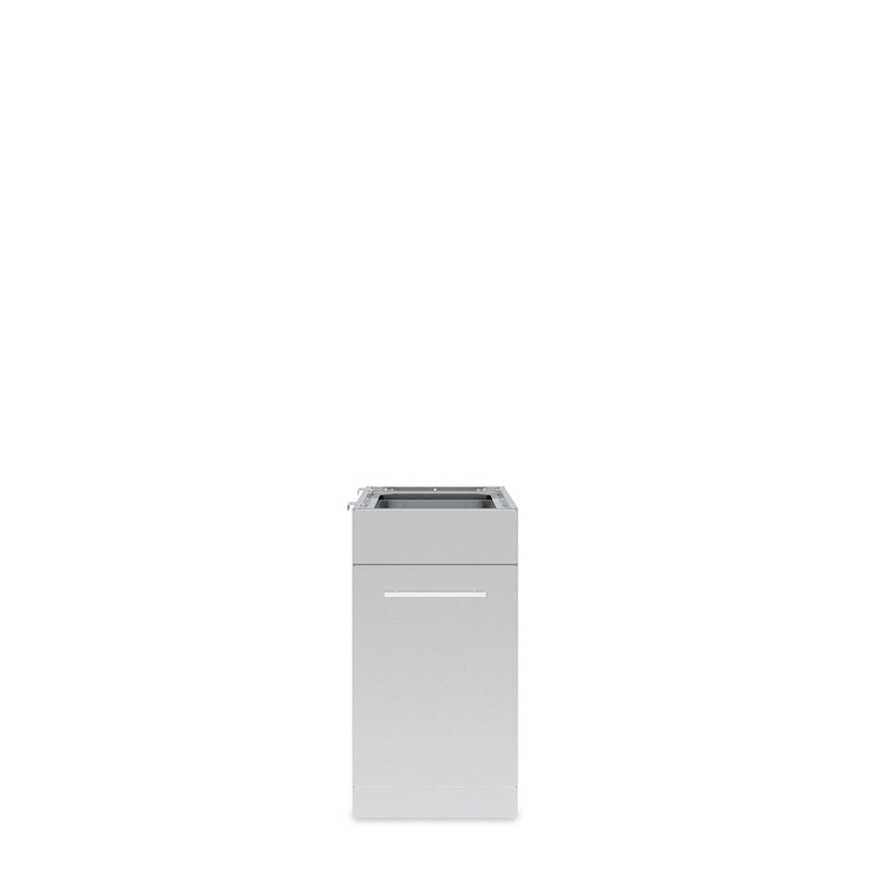 Stainless steel waste-organizer cabinet with a closed pull-out door