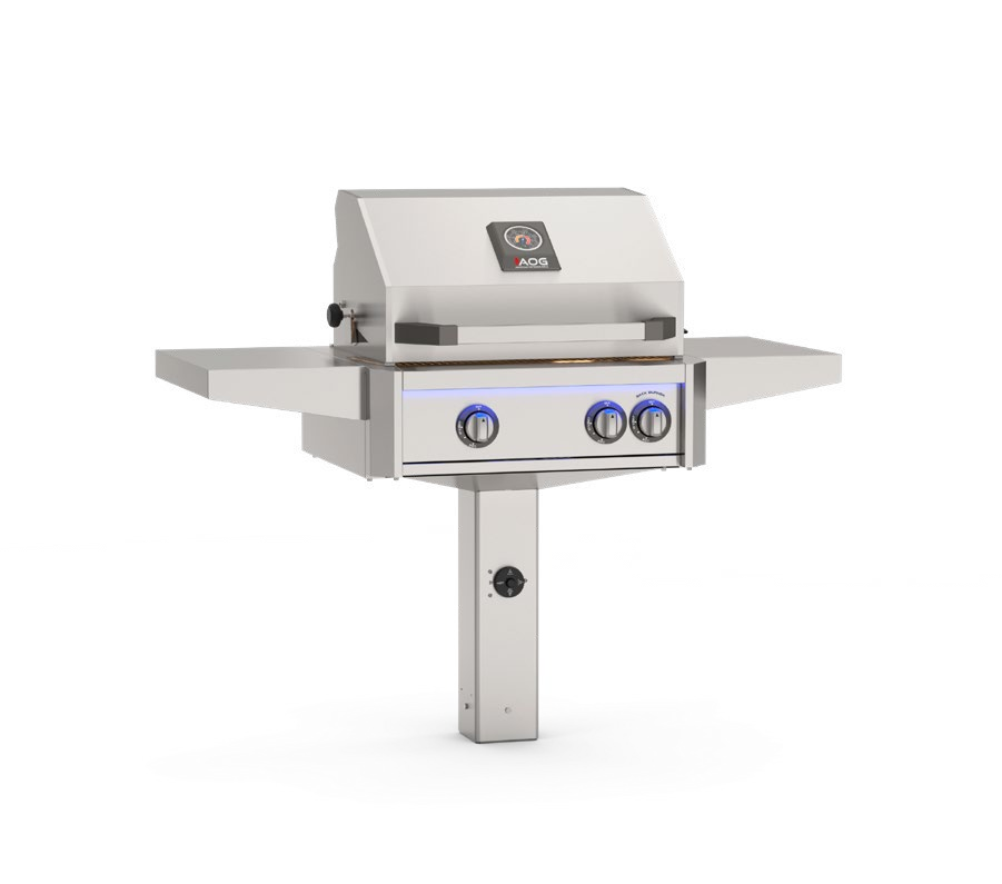 Accessible In-Ground Post base shown with L Series grill