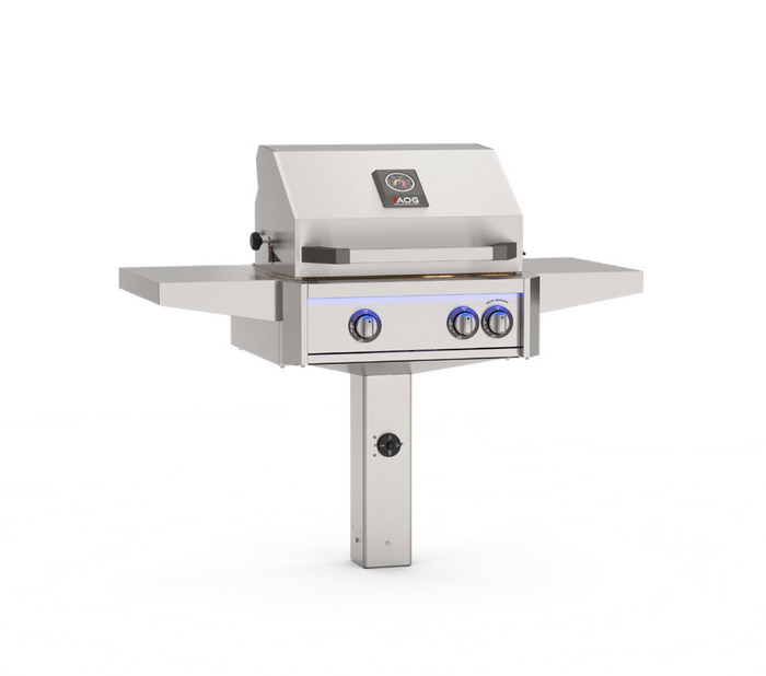 Accessible In-Ground Post base shown with L Series grill