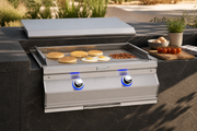 Aurora 30″ Built-In Gas Griddle in a clean outdoor-kitchen context