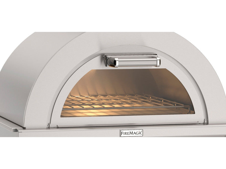 Aurora 30″ Built-In Gas Pizza Oven: Cordierite stone and baking rack