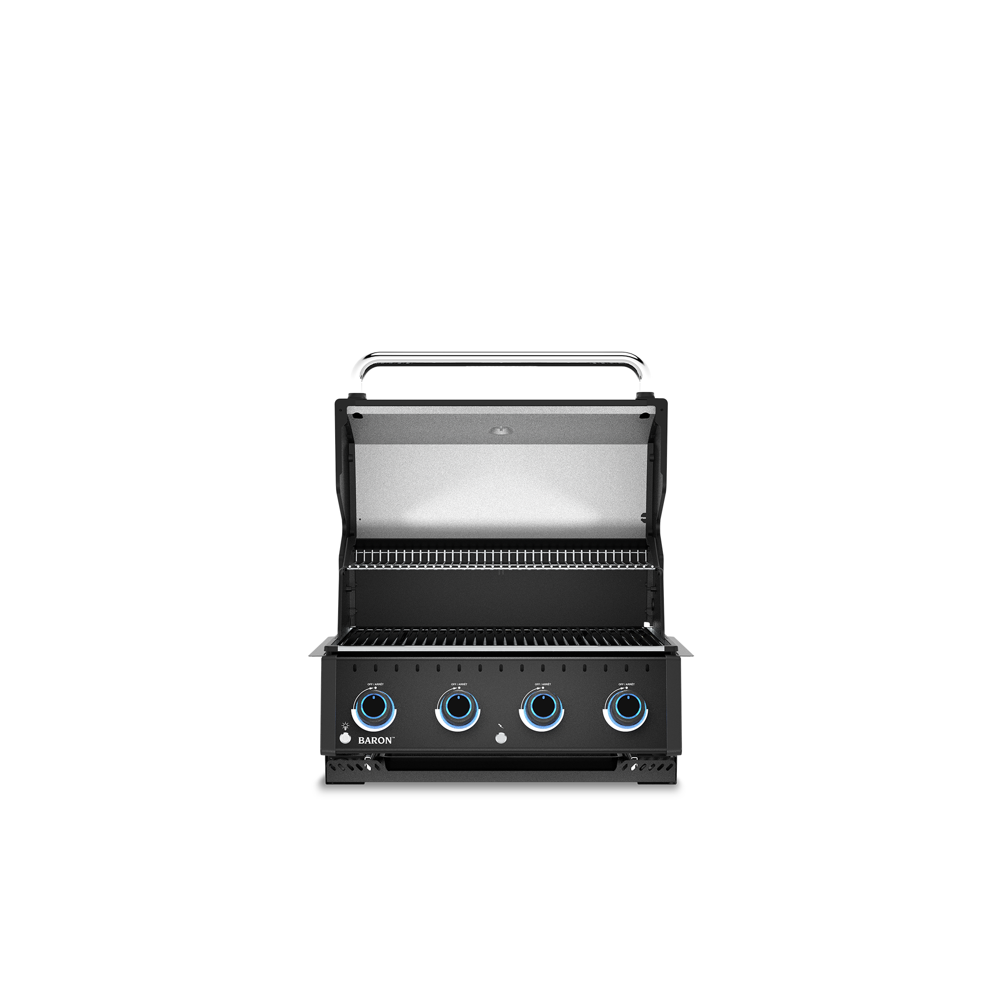 Broil King Baron 420 Shadow Built-In Grill — 28 Inch — open cooking area