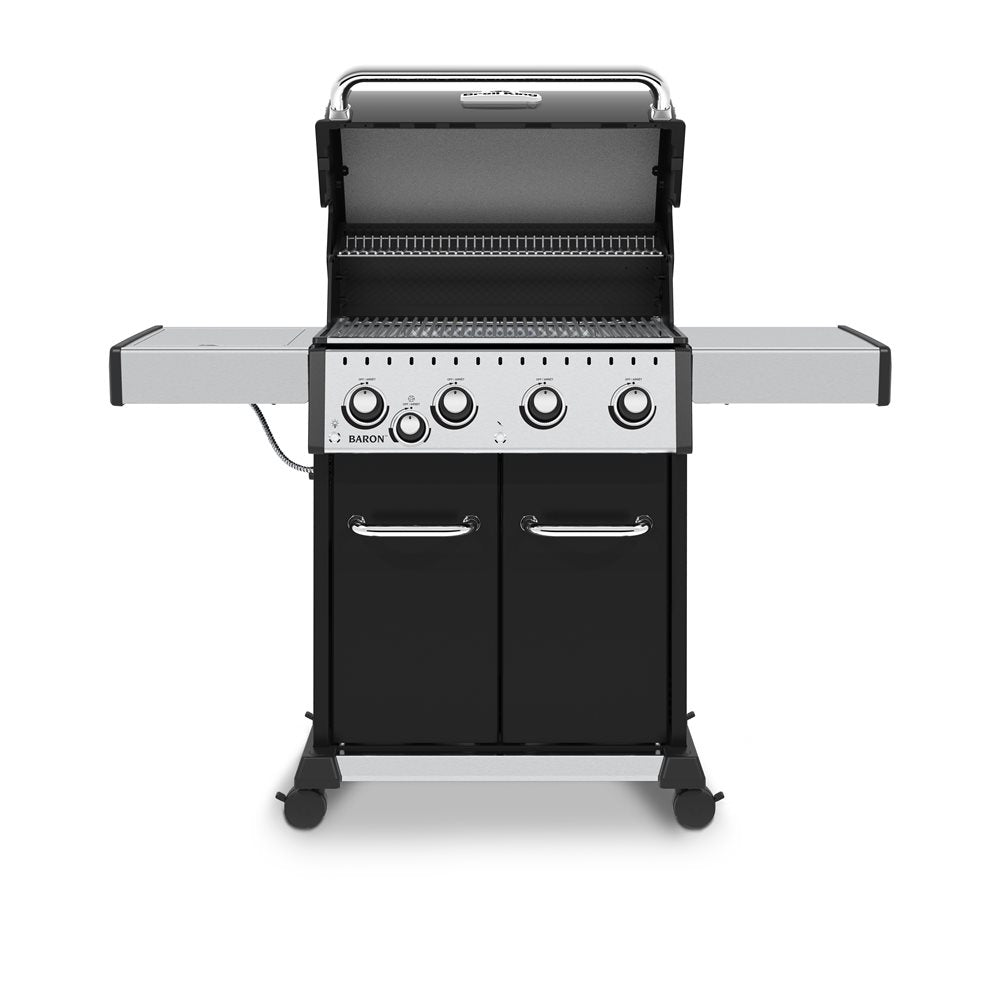 Baron 440 Pro with its lid raised and both side shelves extended
