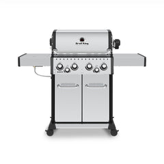 Baron S 490 Pro Infrared with its lid closed and side-burner lid open