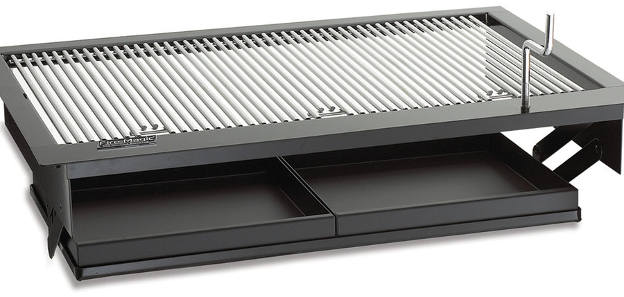 Firemaster 30″ Drop-In Charcoal Grill: Powder-coated steel body