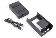 Broil King iQue battery pack with mounting bracket and USB cable
