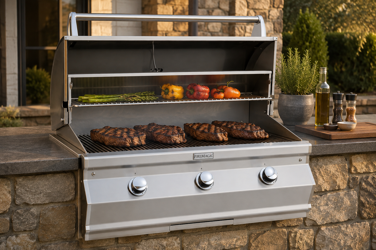 Choice C650i 36″ Built-In Gas Grill in a complete outdoor kitchen