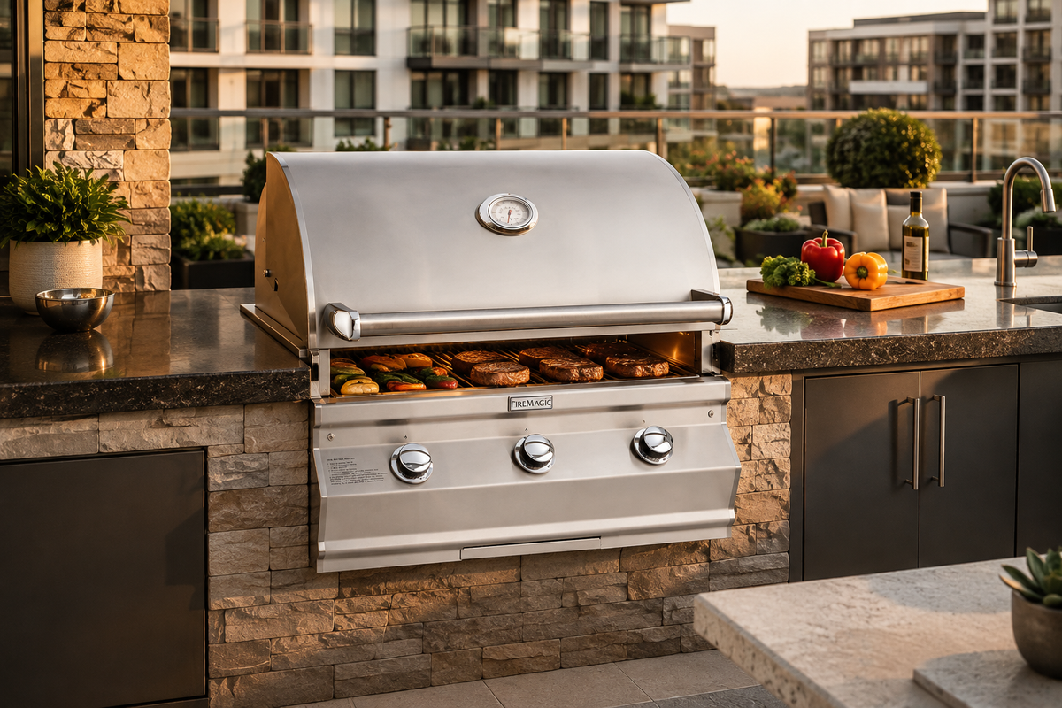 Choice Multi-User CM540i 30″ Built-In Gas Grill in a complete outdoor kitchen