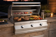 CM650i open with a full meal across the cooking surface