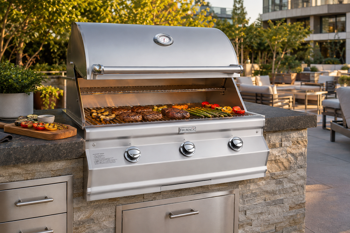CM650i installed and cooking in a premium shared outdoor amenity kitchen