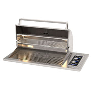 E540d drop-in grill with hood open