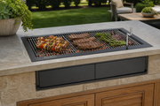 Firemaster 30″ Drop-In Charcoal Grill in an outdoor cooking setting