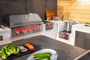 TrueFlame Power Burner shown in an outdoor kitchen; surrounding products sold separately
