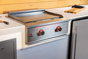 TrueFlame 30" Griddle Grill shown in an outdoor kitchen; surrounding products sold separately