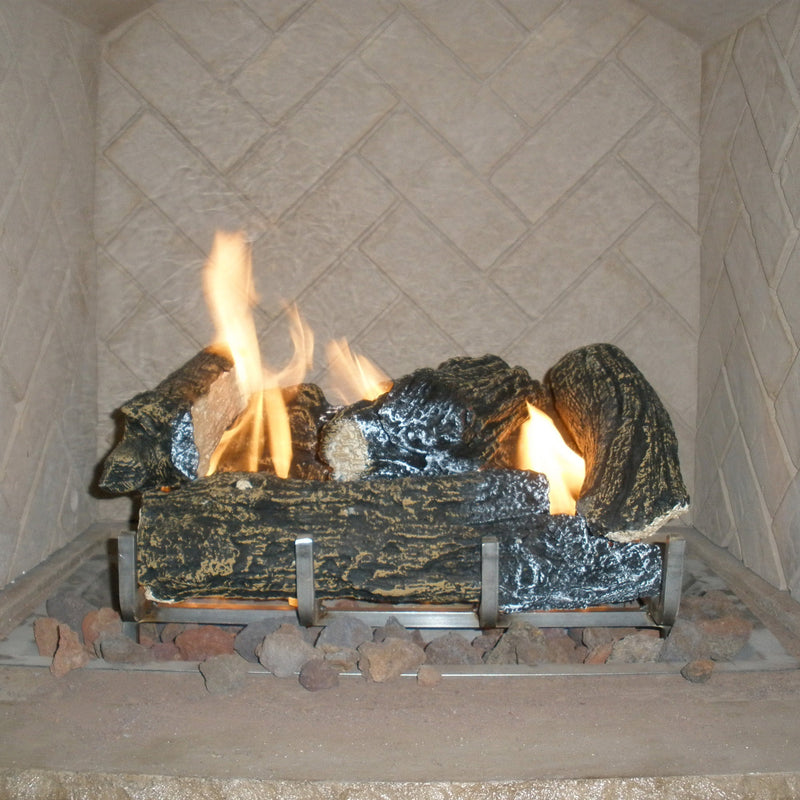 Outdoor GreatRoom Outdoor Ceramic Fiber Log Set with Grate