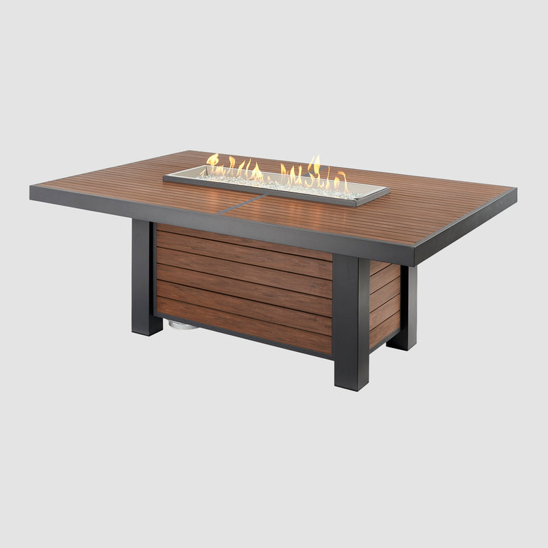 Kenwood and Brooks Linear Dining Height Gas Fire Pit Table — KW-1242-K — Manufacturer product photograph
