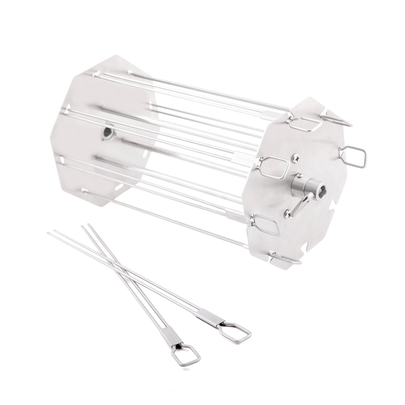 Rotary kebab rack with separate skewers