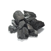 Loose pieces of lump charcoal; the pallet packaging is not pictured